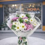 Pembe ve Beyaz Papatya Buketi