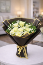 Siyah Bukette Beyaz Güller - Görsel 2