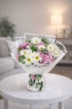 Pembe ve Beyaz Papatya Buketi - Görsel 2